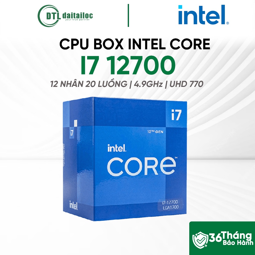 CPU INTEL CORE i7 12700 | CHÍNH HÃNG | BẢO HÀNH 36 THÁNG