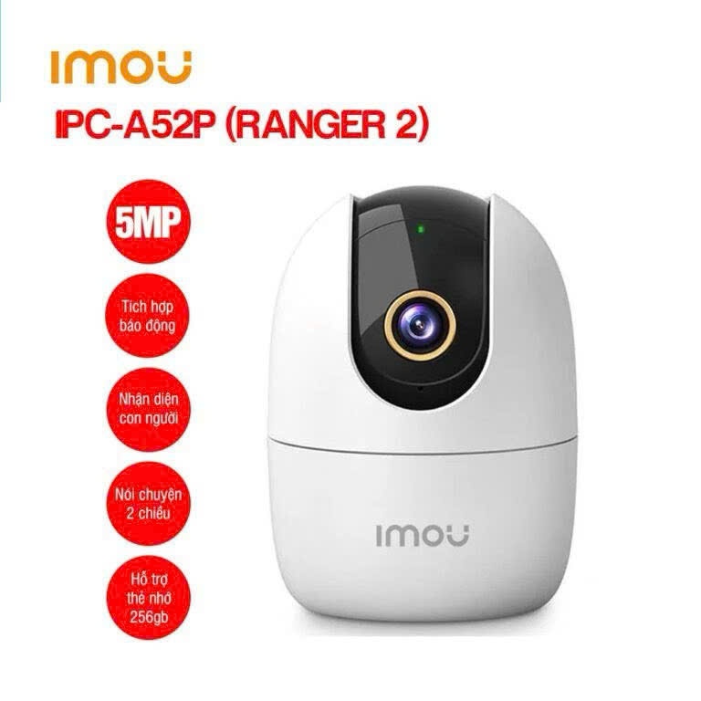 Camera Wifi 360 độ IMOU IPC-A52P (Ranger 2 5MP), Camera trong nhà - Hàng chính hãng