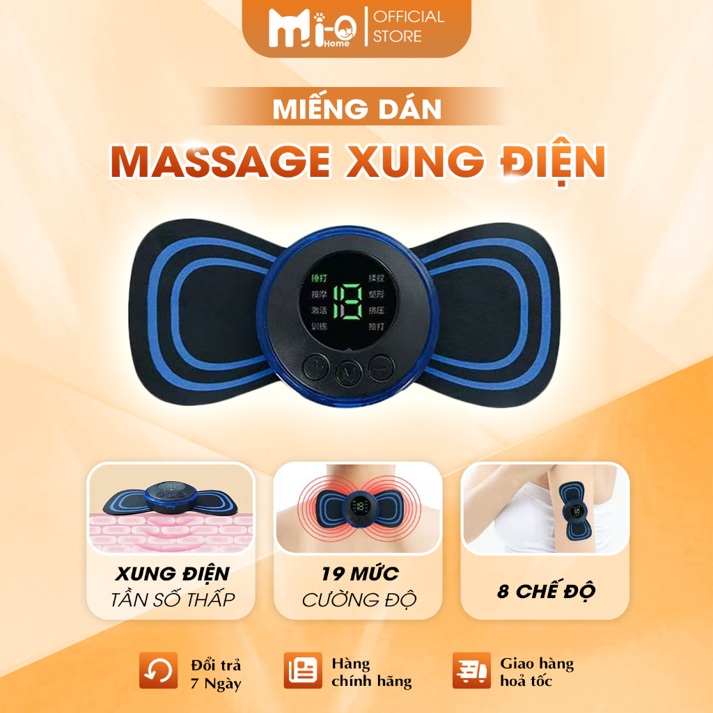 Miếng Dán Massage Xung Điện Chính Hãng Mi-Ohome – Giảm Đau Cơ | Thư Giãn Toàn Thân | 19 Cấp Độ