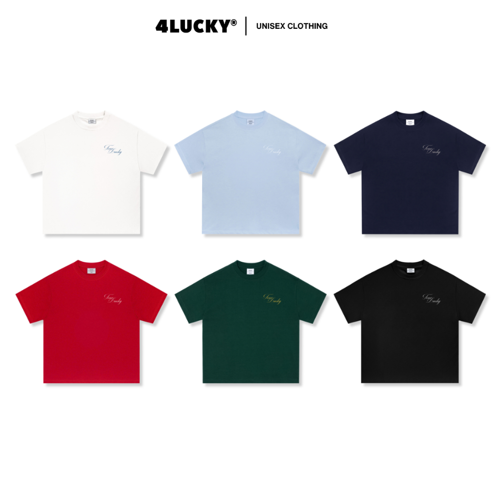 Áo Thun Form Boxy In Pet Cây Dừa Unisex 4Lucky 6453, Summer T-Shirt by FourLucky Cotton Thoáng Mát