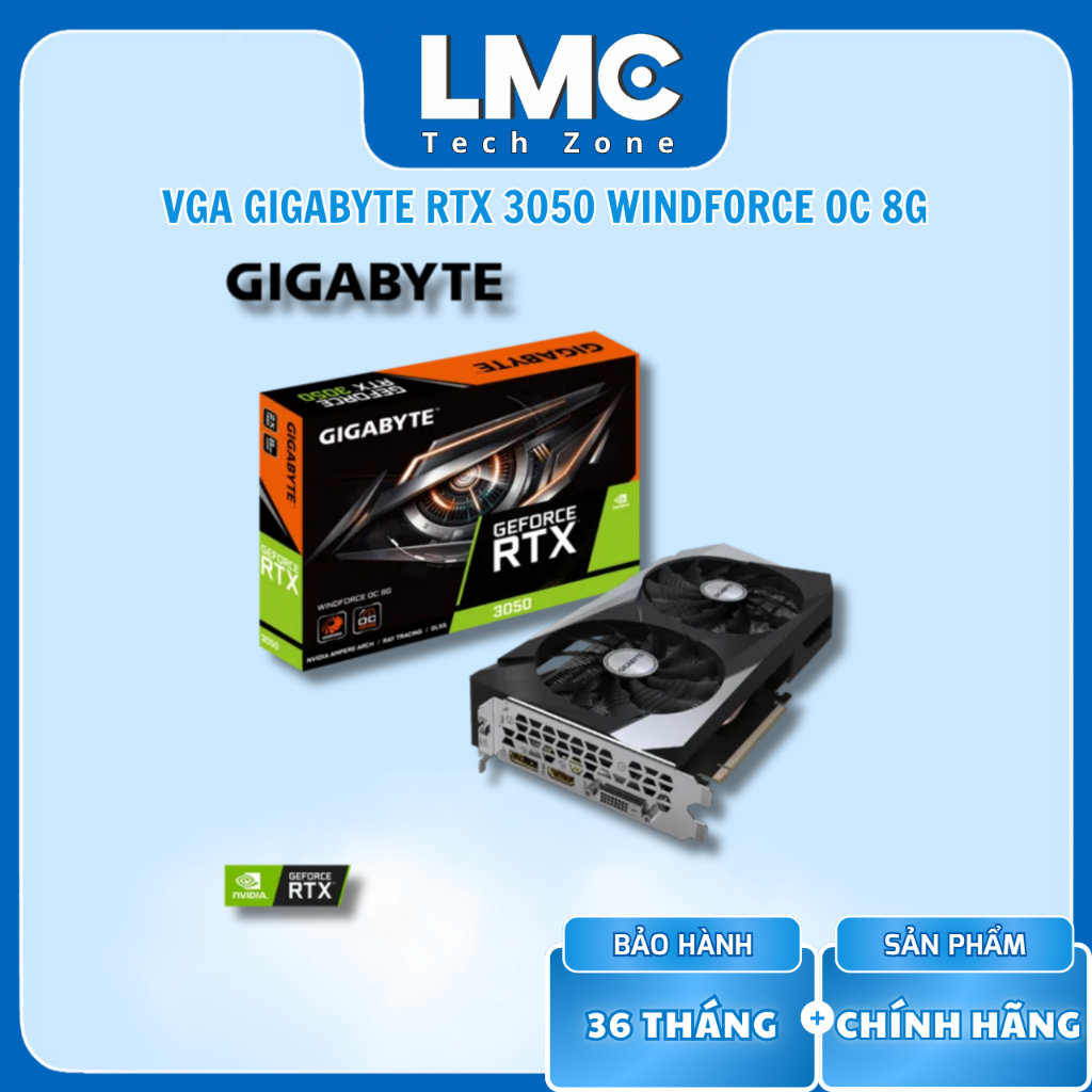 VGA Gigabyte GeForce RTX 3050 WINDFORCE OC V2 8GB
