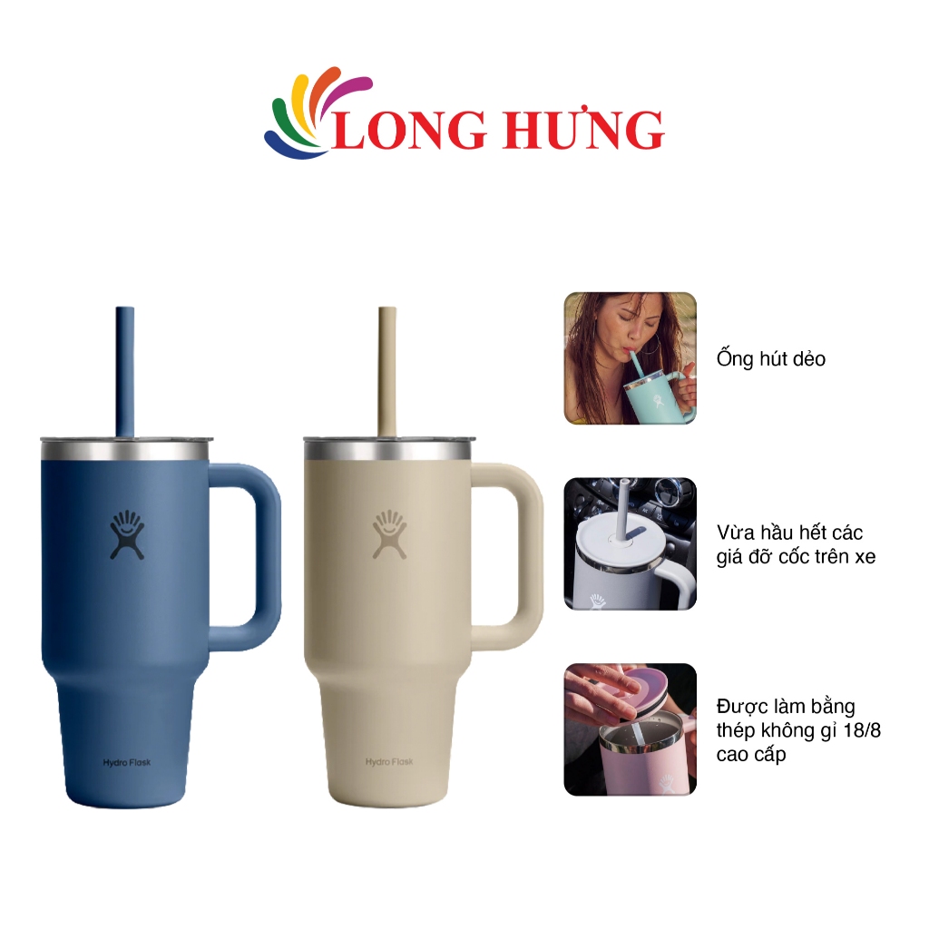 Ly giữ nhiệt Hydro Flask Travel Tumbler Clear Lid 32 OZ/946ml - Hàng chính hãng
