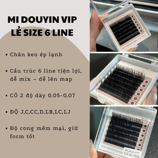 MI DOUYIN VIP 005 cong J,C,CC,D,LJ,LB,LC sole ngọn - lẻ size - 1khay có 6 line mi
