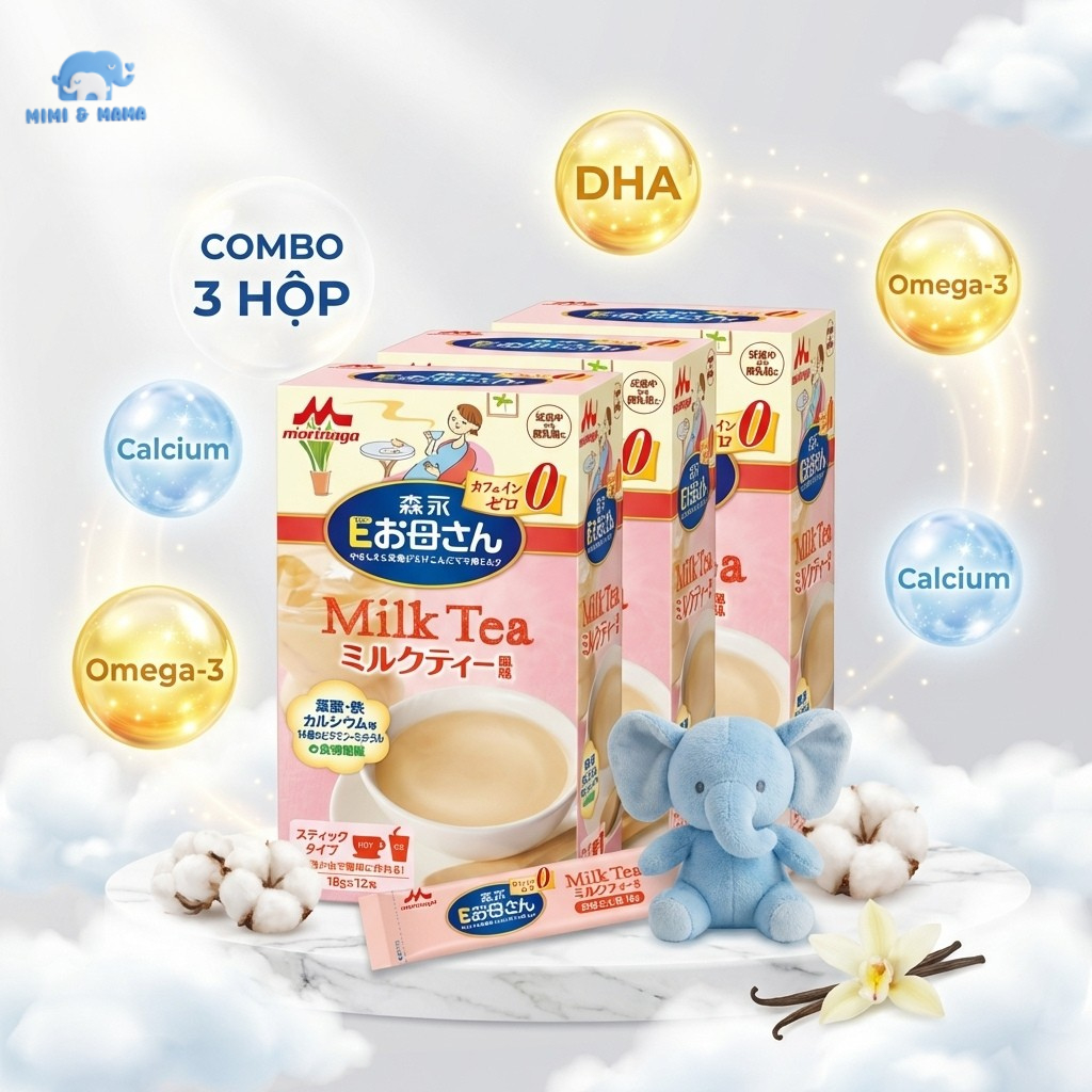 Combo 3 Sữa bầu Morinaga Nhật Bản (216g) - 0% Cafein, Dinh dưỡng vào con không vào mẹ.