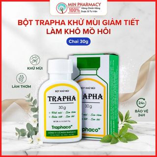 Bột TRAPHA Khử mùi Giảm tiết Làm khô mồ hôi(Chai 30g) - Minpharmacy