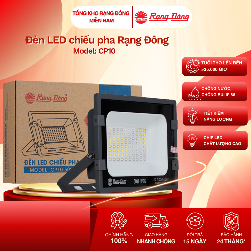 Đèn Pha LED  Rạng Đông 30W 50W 100W - Model: CP10