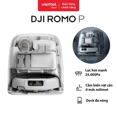 Robot Hút Bụi DJI Romo P | Siêu Hiện Đại Trong Suốt Toàn Phần | Làm Sạch Khử Mùi | Cảm Biến Vật Cản