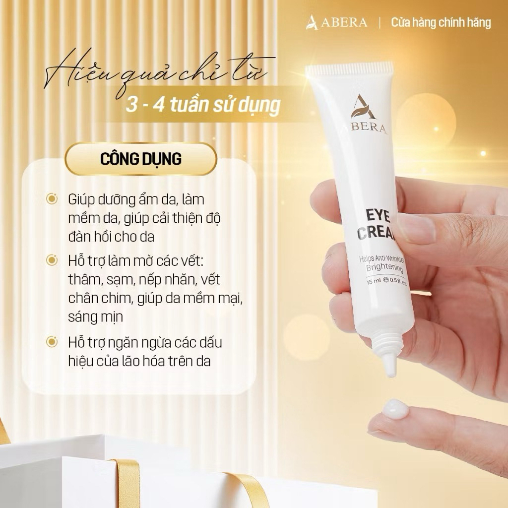 Kem Mắt Abera 15ml -  Hỗ Trợ Giảm Thâm Mắt và Nếp Nhăn Mắt