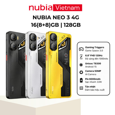 [SIÊU PHẨM] Điện thoại Gaming Nubia Neo 3 4G 16(8+8)GB/128GB I Trigger Gaming I 6.8"120Hz - Hàng Chính Hãng