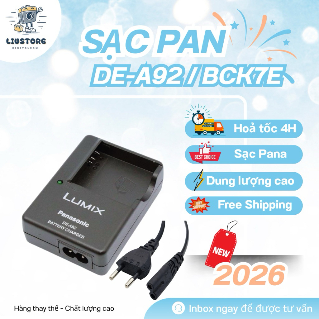 Sạc Pin Paaasnonic DE-A92 – Dùng cho pin DMW-BCK7E tương thích với các dòng máy ảnh Pana Lumix như:D