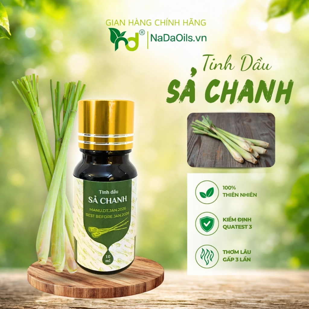 [BEST SALE] Tinh Dầu Sả Chanh Nada Oils - Đuổi Muỗi, Khử Mùi Phòng, Thơm Lâu, 100% Nguyên Chất