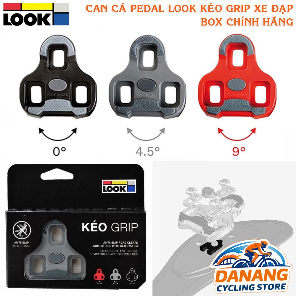Can Cá Cleat Pedal Bàn Đạp Xe Đạp LOOK Kéo Grip – Box Chính Hãng