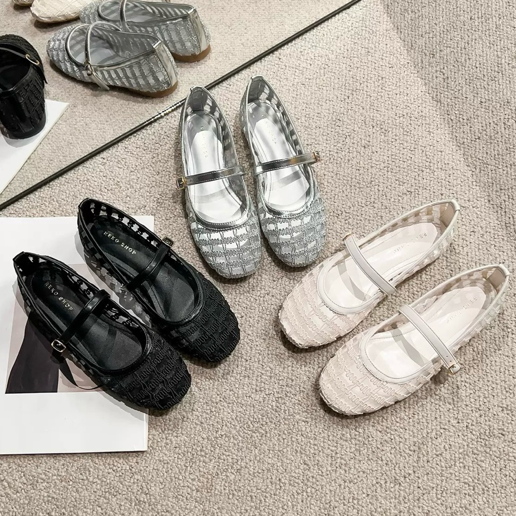 Giày lưới ren da mềm QCCC [Wood shoes]