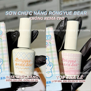 [KHÔNG HEMA] Sơn Chức Năng Base Top Pha Lê Rongyue Bear laLinh