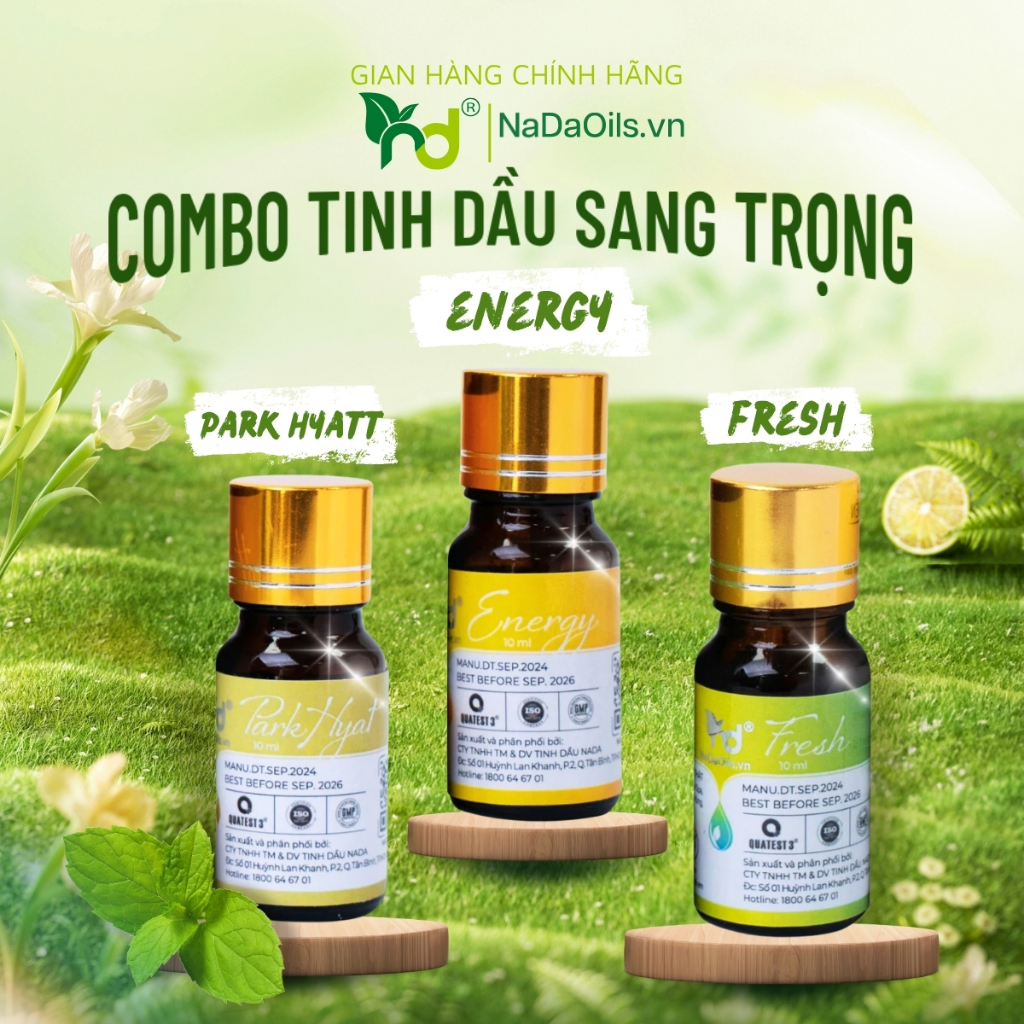 [COMBO TINH DẦU SANG TRỌNG] NaDa Oils - Tiết Kiệm 15% | Thư Giãn, Khử Mùi, Ngủ Ngon, Thiên Nhiên, Ng