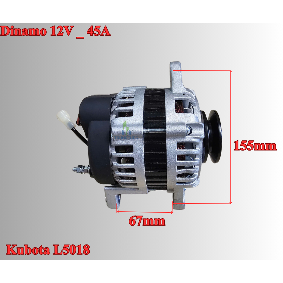 Dinamo Kubota L5018 12V 45A – Máy Phát Điện Máy Cày Kubota Iseki Yanmar