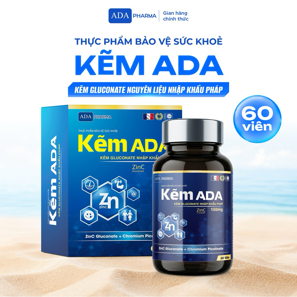Kẽm ADA bổ sung kẽm,hỗ trợ sinh lý,tăng cường sức khỏe,tăng sức đề kháng.
