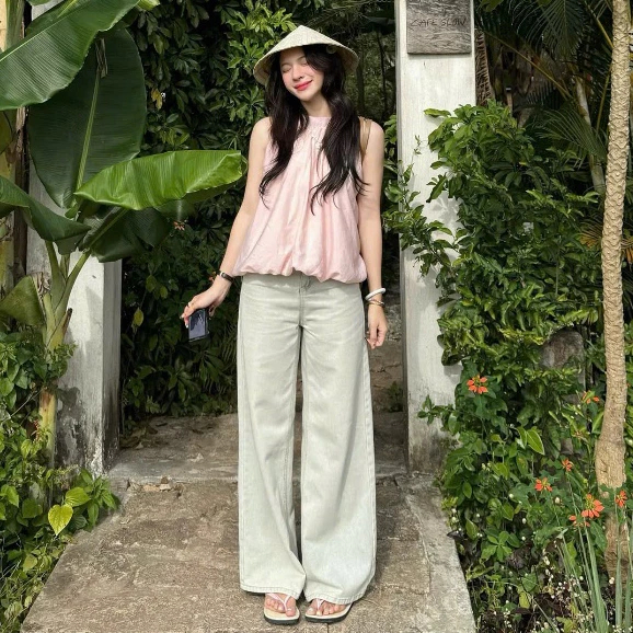 (Hàng L1, Sẵn) Áo yếm dáng bí phồng, tơ gió nhăn mỏng mùa hè Suzy Top. | BigBuy360 - bigbuy360.vn