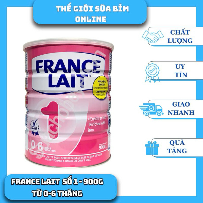 Mua 2 tặng 2 Sữa Công Thức France Lait 1 Pháp Hỗ Trợ Phát Triển Toàn Diện Cho Bé 900g