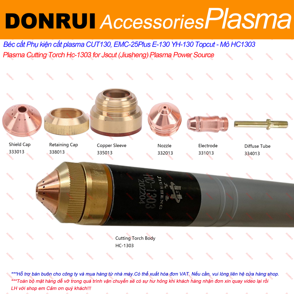Béc cắt Phụ kiện cắt plasma CUT130, EMC-25Plus E-130 YH-130 Topcut - Mỏ HC1303