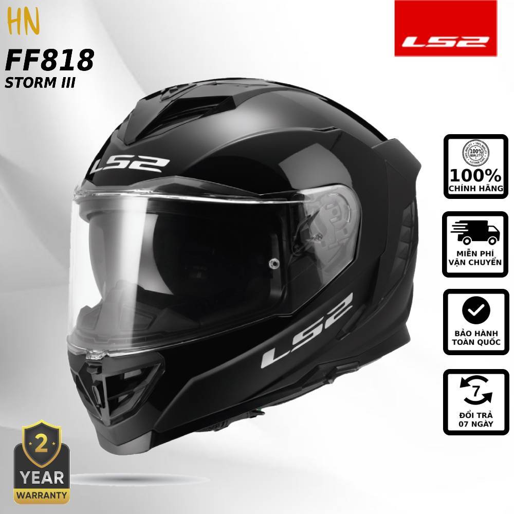 MŨ BẢO HIỂM FULLFACE LS2 FF818 STORM III – VỎ KPA NHẸ, PINLOCK 70 MAXVISION, TOURING-URBAN [CHÍNH HÃ