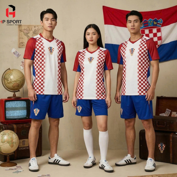 Quần Áo Bóng Đá Croatia Trắng 25/26 - Vải Mè HP  – In Tên Số Theo Yêu Cầu BIBO SPORT