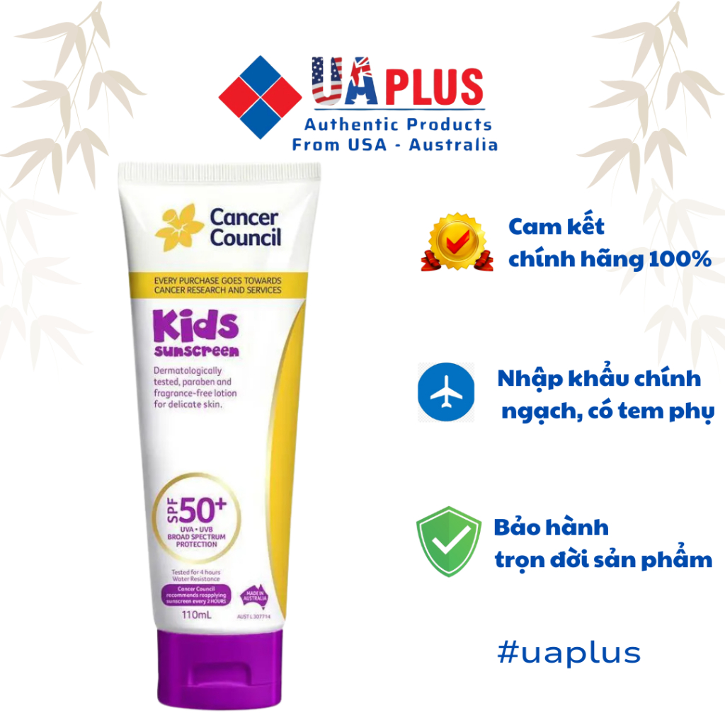Kem chống nắng Cancer Council SPF 50+ Kids 110ml