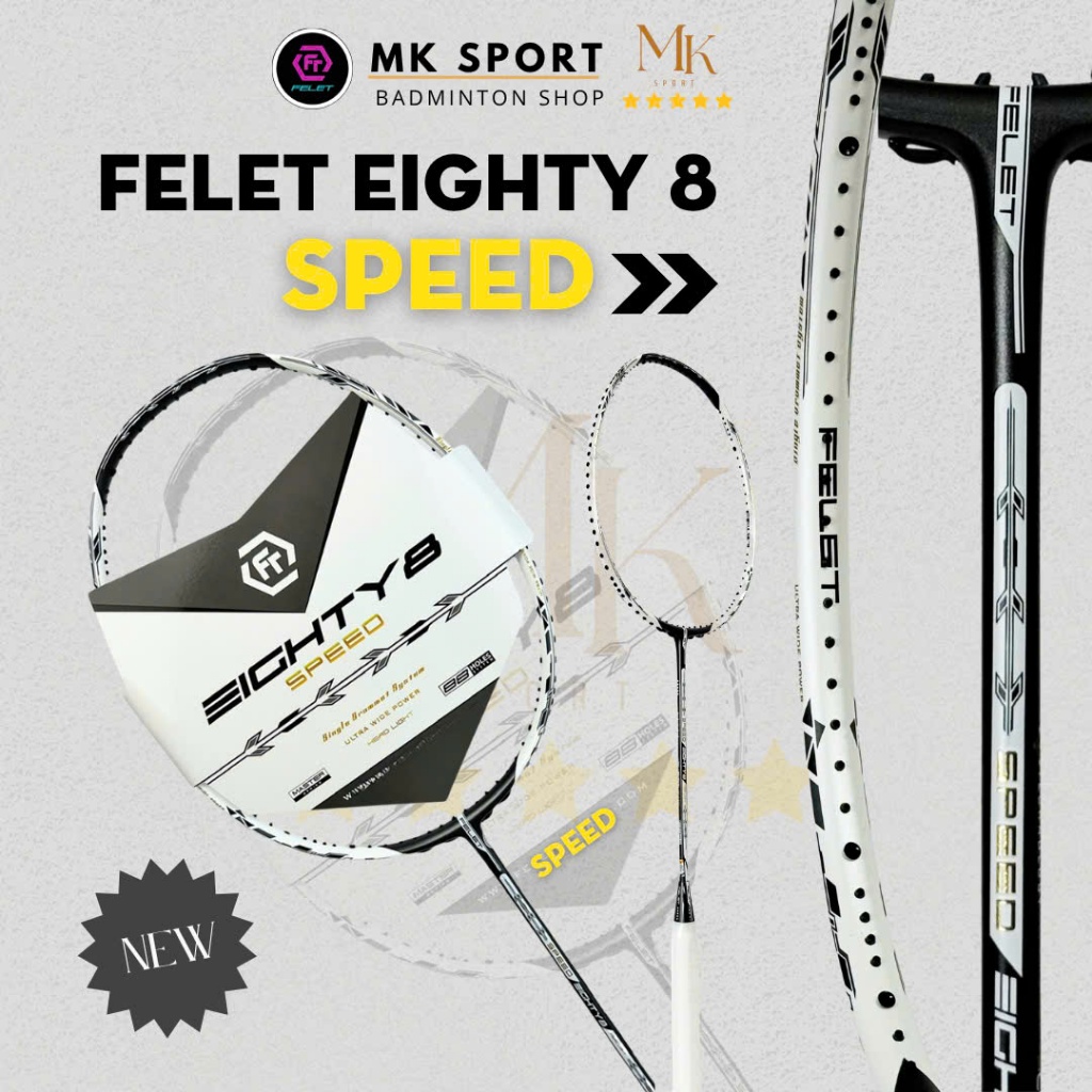 Vợt cầu lông Felet Eighty 8 Speed tặng lưới felet (không đan),quấn cán, túi nhung