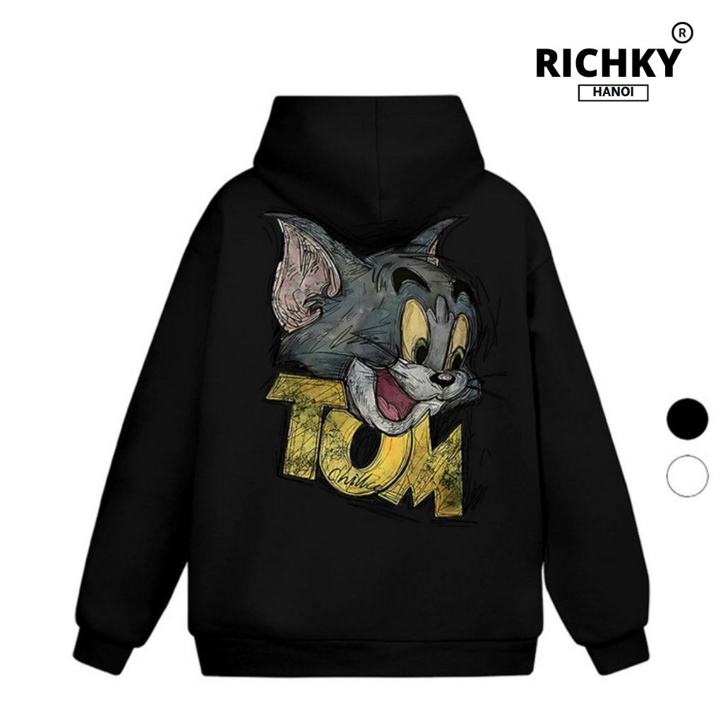 Áo Hoodie Richky Hanoi Premium Tee Tom And Jerry Graphic Vintage Streetwear Unisex