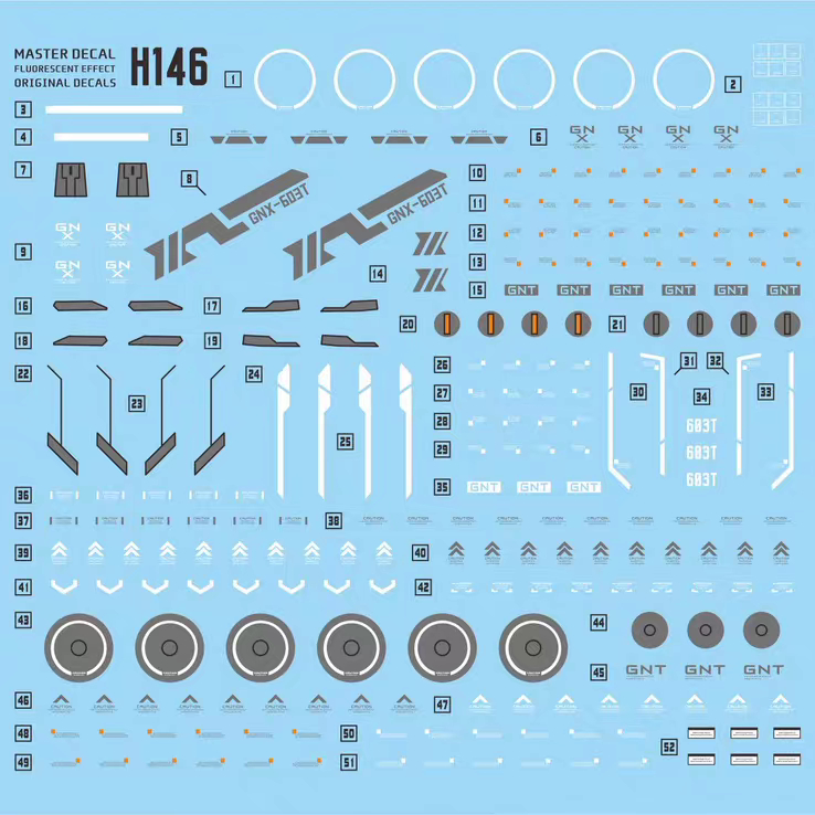 Decal - Đề can nước cho mô hình lắp ráp HG GNX