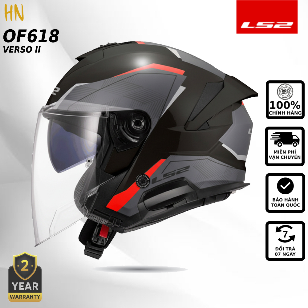 Mũ Bảo Hiểm 3/4 LS2 OF618 Verso II New 2025 Asian Fit Tối Giản Gọn Nhẹ Đi Phố Phượt Ngắn