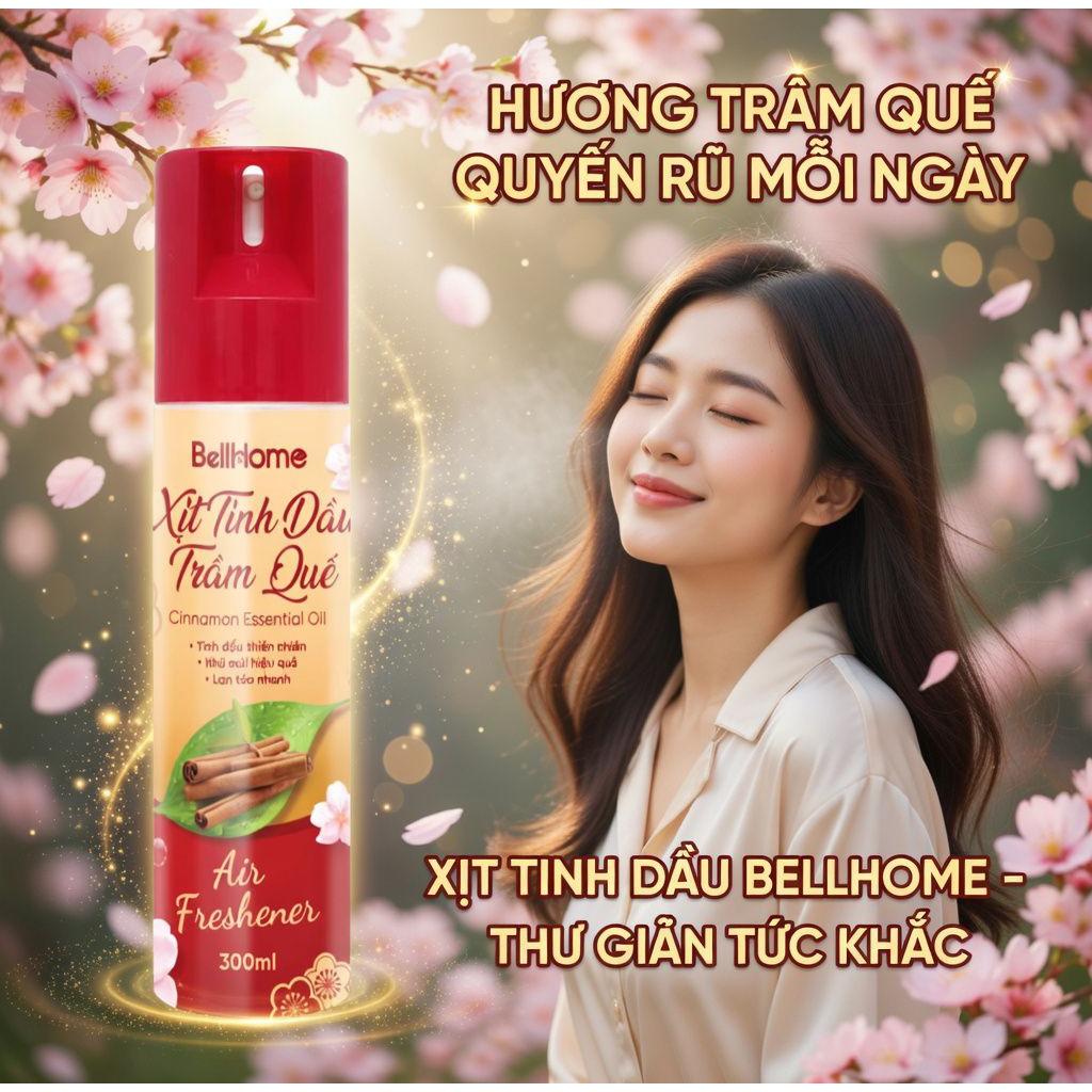 Xịt Phòng Bell Home Tết Hương Trầm Quế