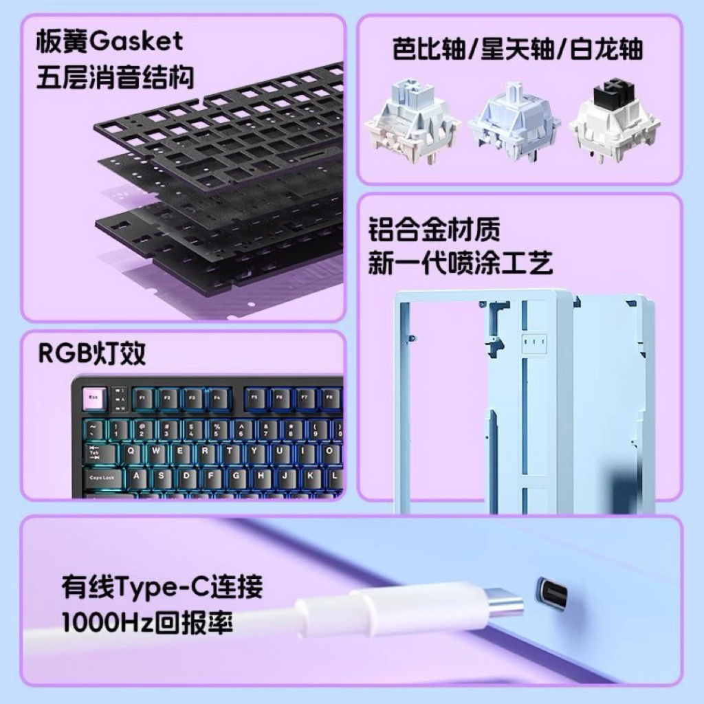 Bàn phím cơ 98% Leobog HI98C Pro Nhôm CNC RGB 3 Mode Hotswap Pin 8000mAh | BigBuy360 - bigbuy360.vn