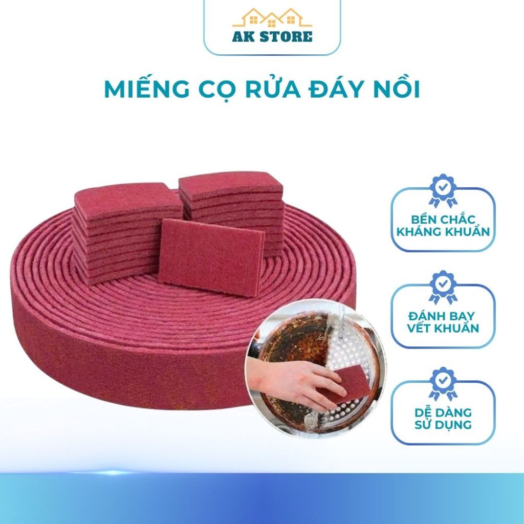 AK_STORE Cuộn Chà Xoong Nồi Dài 1 Mét Làm Sạch Mảng Bám Cháy Chống Vi Khuẩn