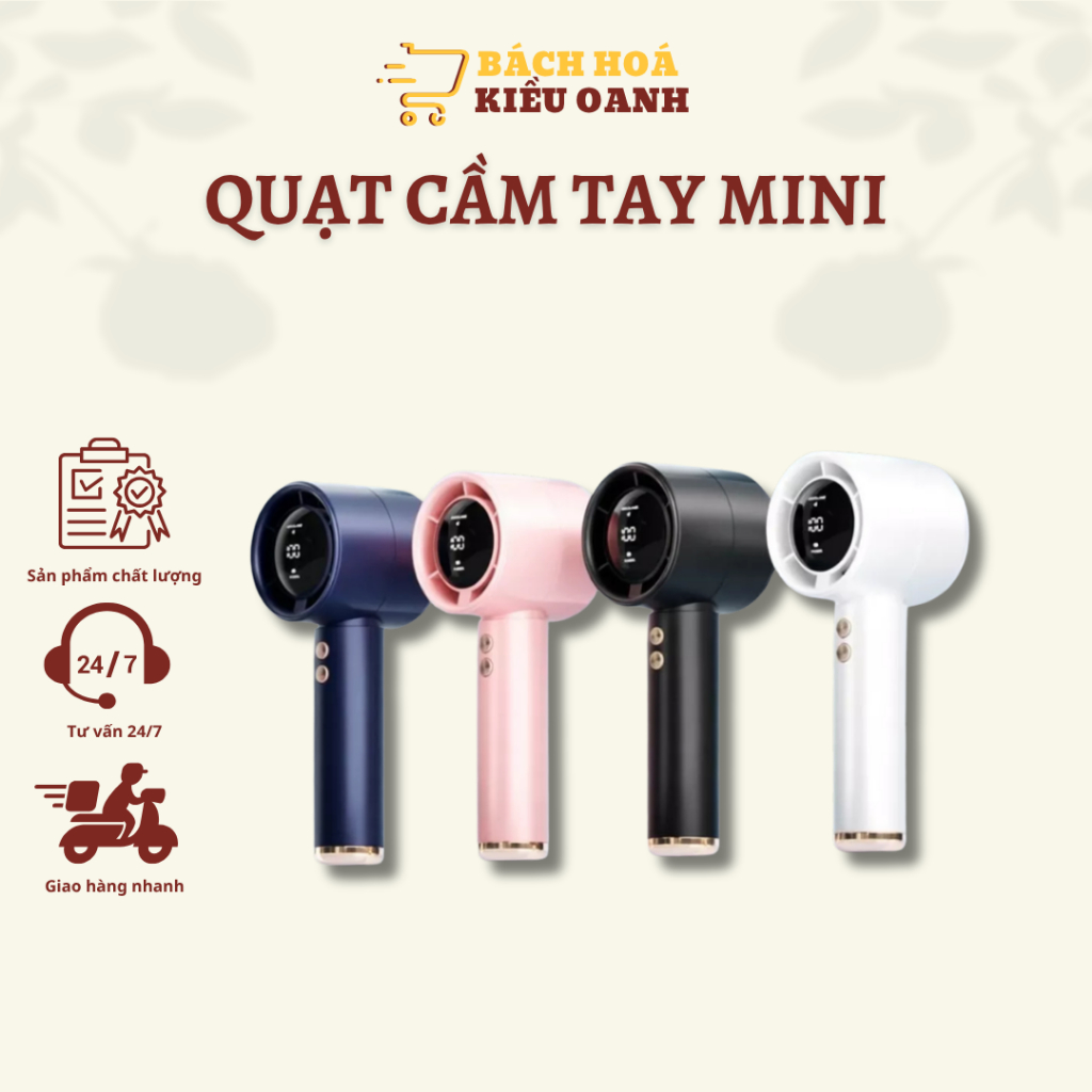 Quạt Mini Cầm Tay Turbo M2 - Pin 5000mAh, Gió Mạnh 100 Tốc Độ, Sạc USB Tiện Lợi, Thiết Kế Hiện Đại