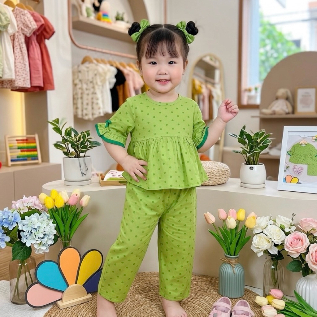 ĐỒ BỘ BÉ GÁI - TOLEXINH [17kg-41kg] set bộ tole tay ngắn quần dài - vải tole loại 1 - hàng tận xưởng