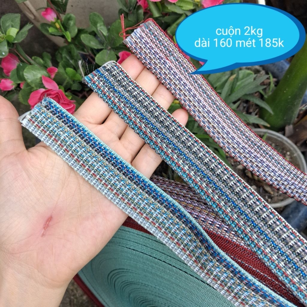 Cuộn 160 mét - Dây Dù Dẹp Bảng 2,5cm Bền Chắc, Dây Dù Đan Ghế Xếp Giường Xếp, Làm Dây Đai Ba Lô, Dây