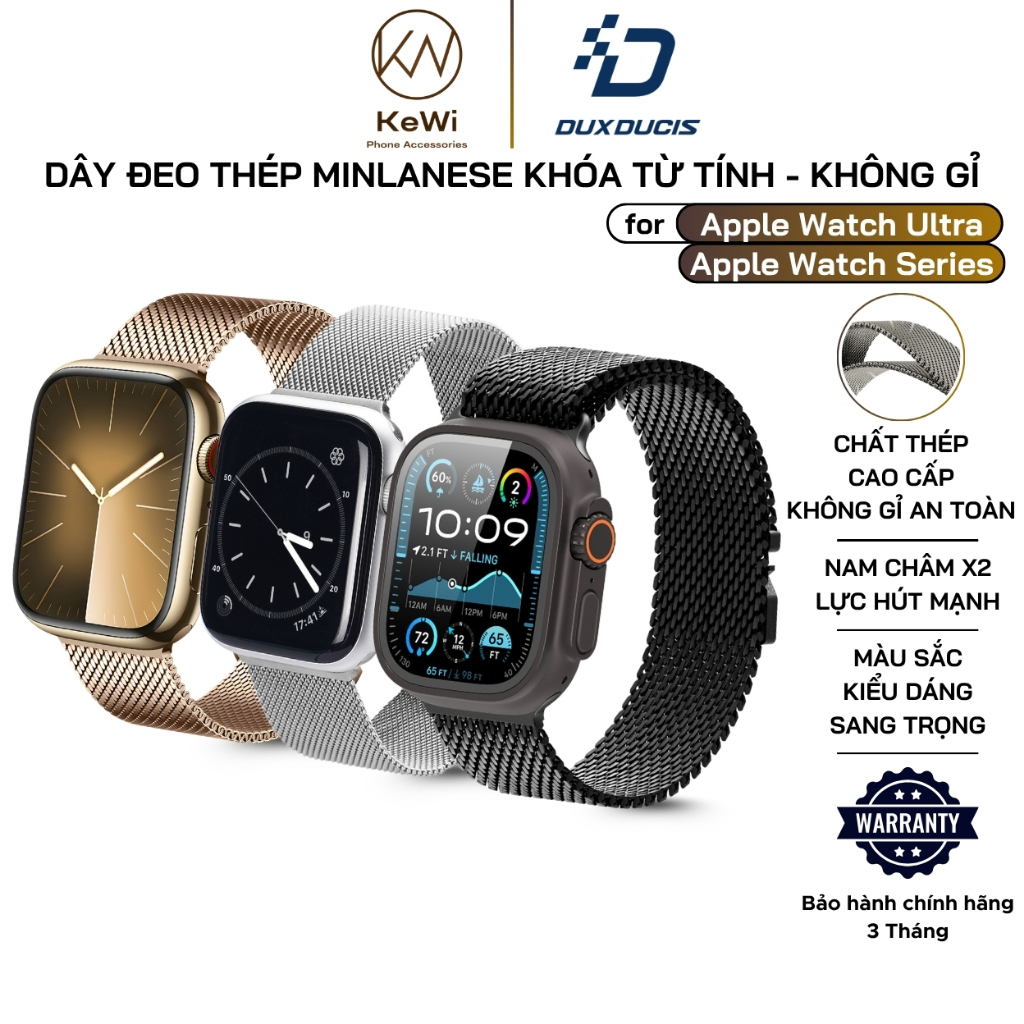 Dây Đeo Thép Thay Thế Dành Cho Apple Watch Ultra 2/1, Apple Watch Series 11-3/SE/SE2/SE3, Dux Ducis 