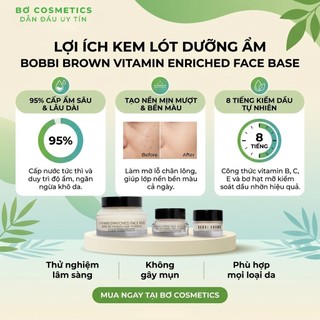Kem Lót Dưỡng Ẩm Bobbi Brown Vitamin Enriched Face Base 50ml - 15ml -7ml l Bơ Cosmetics