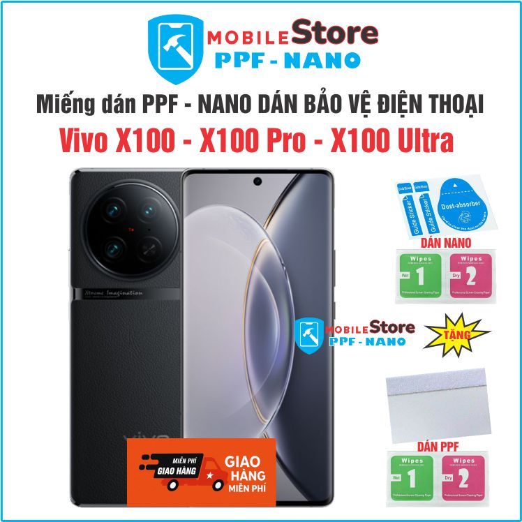 Miếng dán PPF - NANO cho điện thoại Vivo X100 - X100 Pro - X100 Ultra chống bể chống bám vân tay