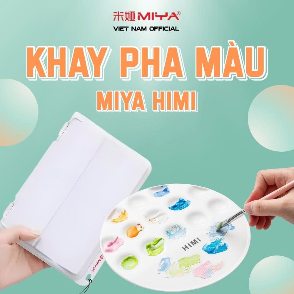 Khay Pha Màu Himi Miya Palette – Gập Gọn, Tiện Dụng, Chống Khô Màu