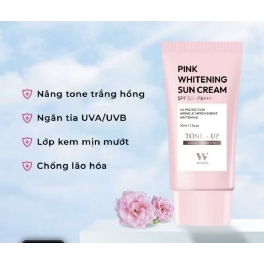 Kem chống nắng WSKIN SPF50+ PA+++ nâng tông, kiềm dầu, mỏng nhẹ
