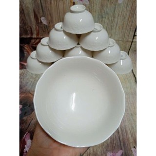 Bộ 10 chén cơm sứ trắng Minh Long Đài Cát - chén cơm sứ trắng Minh Long