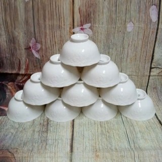 Bộ 10 chén cơm sứ trắng Minh Long Đài Cát - chén cơm sứ trắng Minh Long