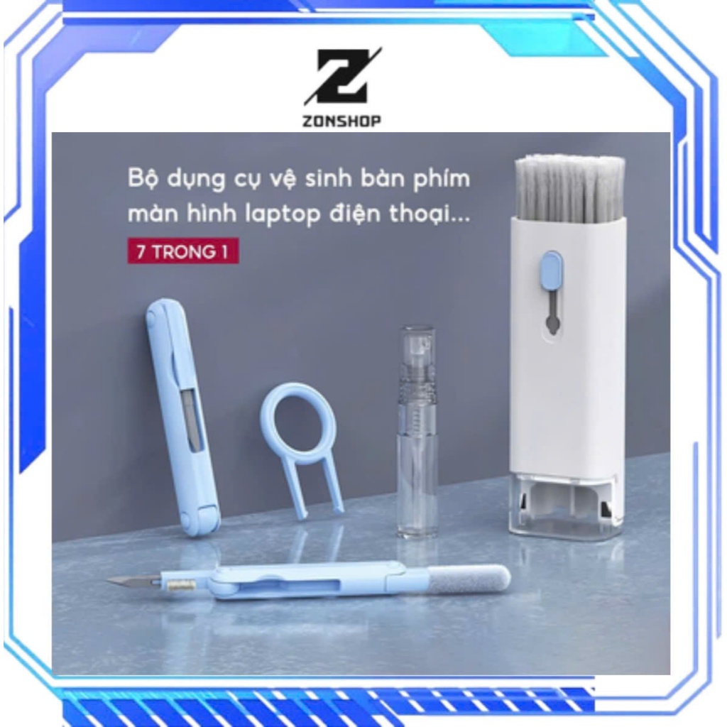 Bộ Dụng Cụ Vệ Sinh Đa Năng 7 in 1 - Vệ Sinh Tai Nghe, Laptop, Màn Hình Điện Thoại