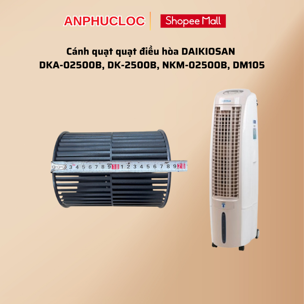 Cánh quạt quạt điều hòa Daikiosan DKA-02500B, DK-2500B, NKM-02500B, DM105 chính hãng