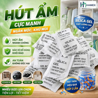 [Hamex] Gói hút ẩm Silicagel 1g-500g. Cực mạnh/ chống ẩm mốc, khử mùi giầy dép, tủ quần áo, máy ảnh. Bảo quản thực phẩm