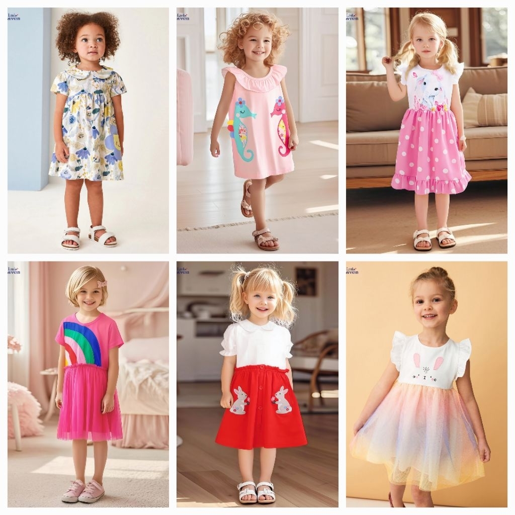 XẢ HÀNG HÈ[Link5]LITTLE MAVEN Sale Váy bé gái little maven chính hãng họa tiết dễ thương từ 2 đến 7 