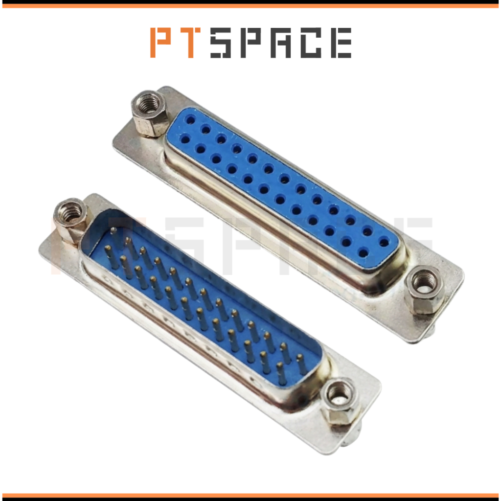 Cổng DB25 Đực Cái 25 Chân Thẳng 2 Hàng Hàn PCB