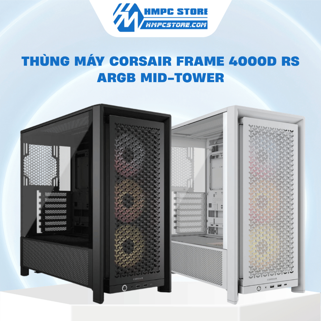 Case - Thùng máy Corsair FRAME 4000D RS ARGB Mid-Tower | sẵn 3 Fan RS120 ARGB | Bảo hành 24 tháng